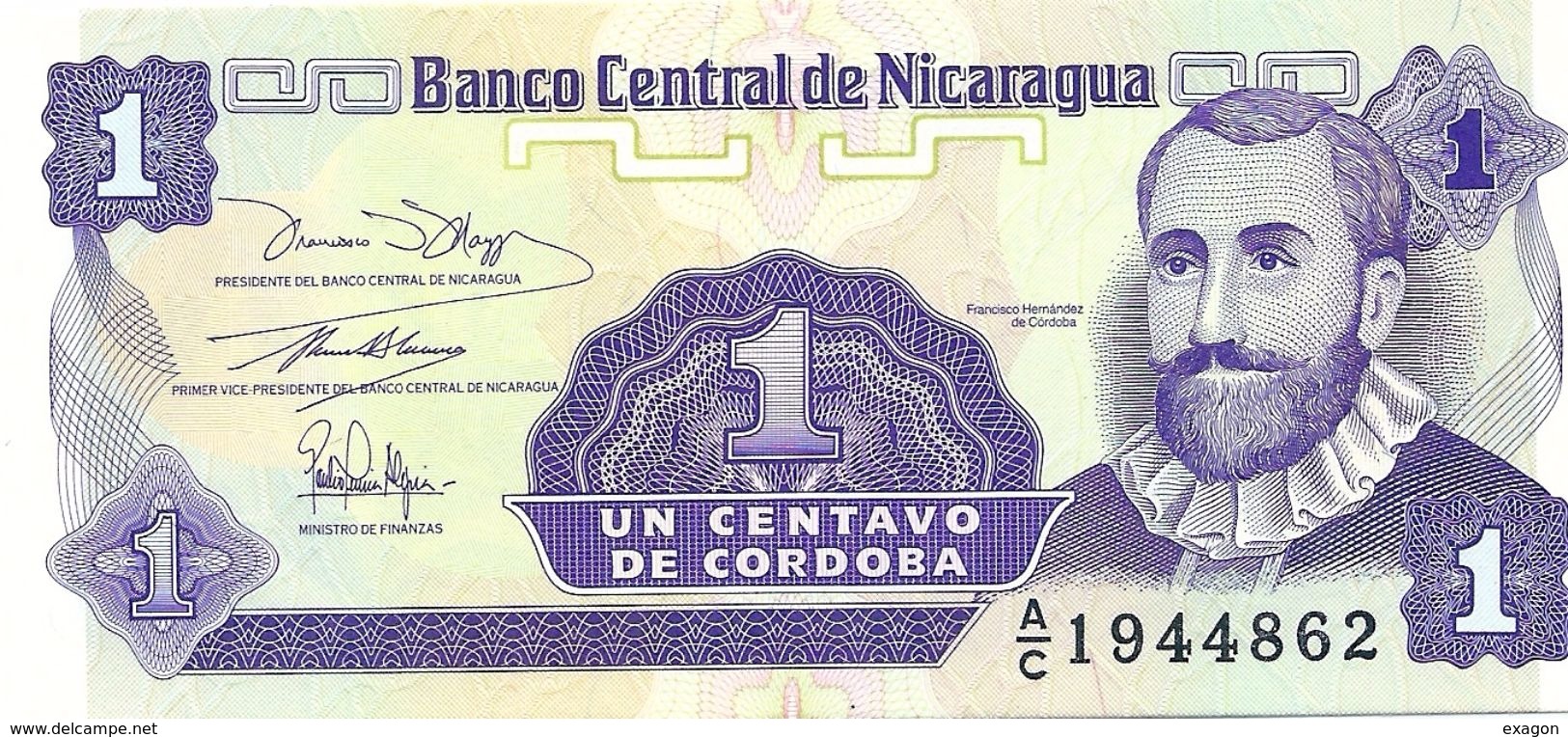 LOTTO DI N. 3 BANCONOTE  Da 1, Da 5  E Da 25  Centavos  - Banco Central De Nicaragua. - Nicaragua