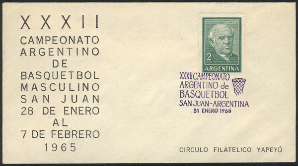 TOPIC BASKETBALL: Cover Postmarked With Special Cancel Of The XXXII Argentina Bas - Basket-ball