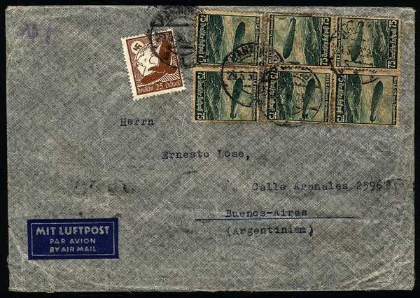 GERMANY: Airmail Cover Sent From Hannover To Argentina On 29/MAY/1936 With Attrac - Autres & Non Classés