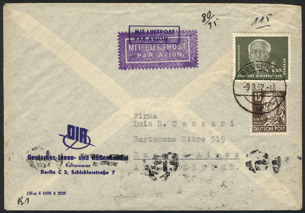GERMANY: Group Of 5 Covers Sent To Argentina Between 1950 And 1952, Most Of Fine - Autres & Non Classés
