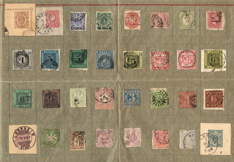 GERMANY: Lot Of Very Old Stamps On Page, Mixed Quality (some With Defects, Others - Autres & Non Classés