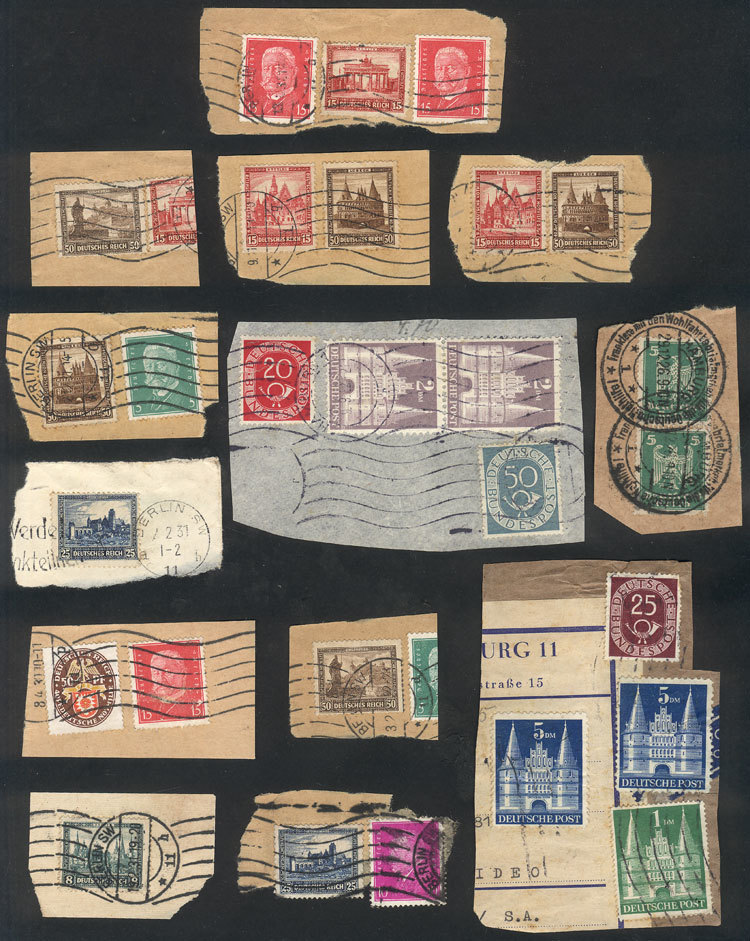 GERMANY: Small Lot Of Good Stamps On Used Fragments, Very Fine Quality, Scott Cat - Autres & Non Classés