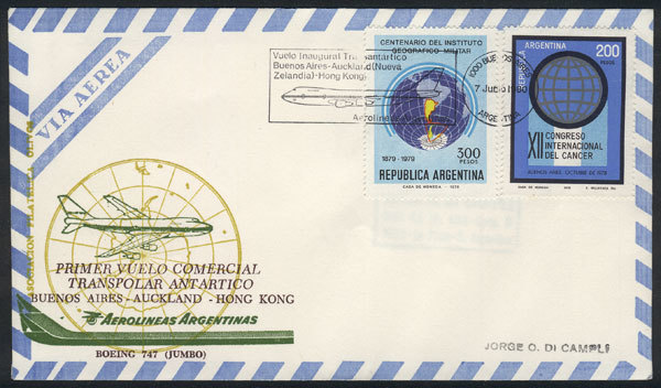 ANTARCTICA: 7/JUN/1980: Antarctic Transpolar Inauguration Flight Buenos Aires-Hon - Autres & Non Classés