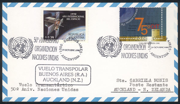 ANTARCTICA: 24/OCT/1995: Transpolar Flight Buenos Aires (Argentina) - Auckland (N - Autres & Non Classés