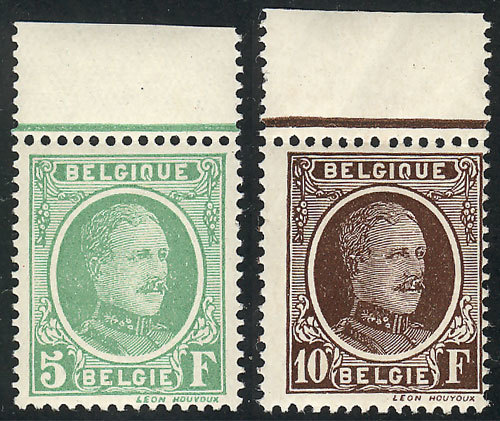 BELGIUM: Sc.189/190, 1926/7 5Fr. And 10Fr., MNH, Very Fine Quality, Catalog Value - Autres & Non Classés