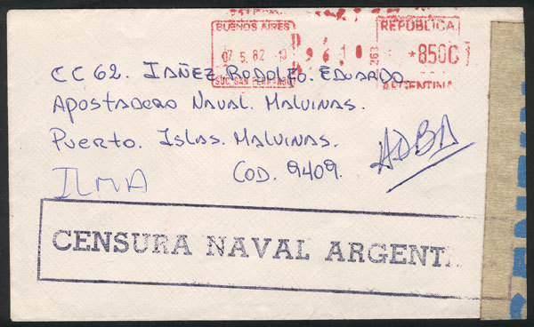 FALKLAND ISLANDS/MALVINAS: Cover Sent From Buenos Aires On 7/MAY/1982 To An Argen - Falkland Islands