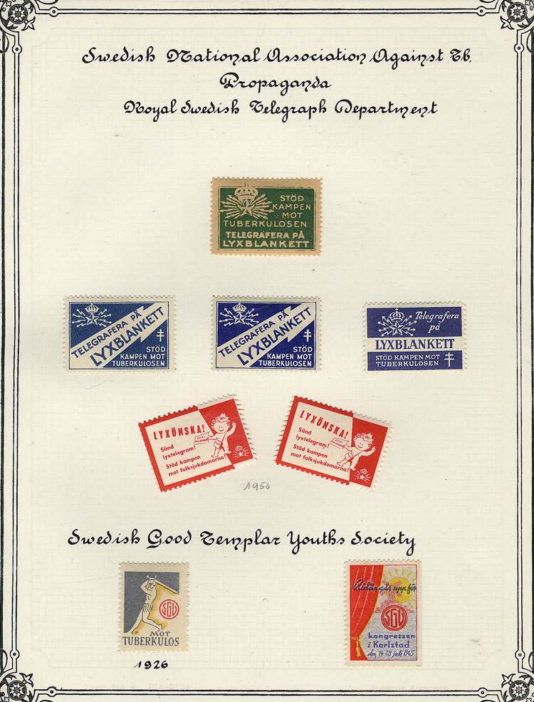 SWEDEN: FIGHT AGAINST TUBERCULOSIS: Old Collection On Album Pages With About 375 - Erinnophilie