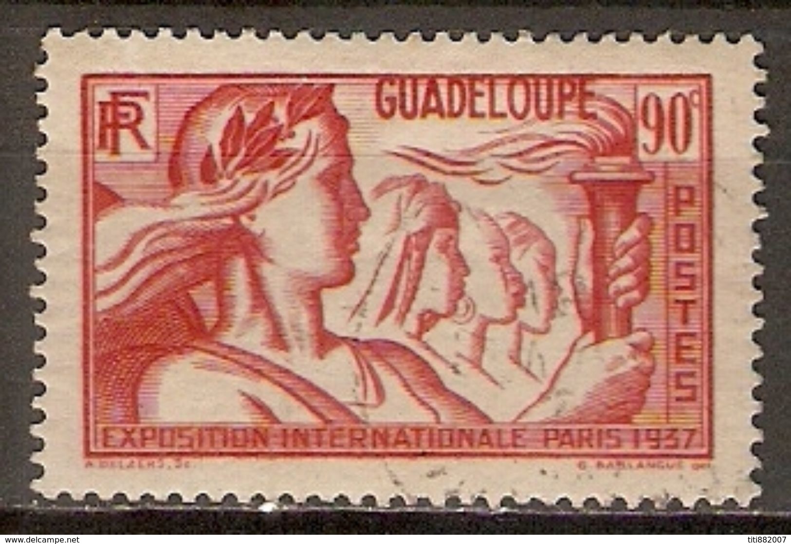 GUADELOUPE   -   1937 .  Y&T N° 137 Oblitéré. - Oblitérés