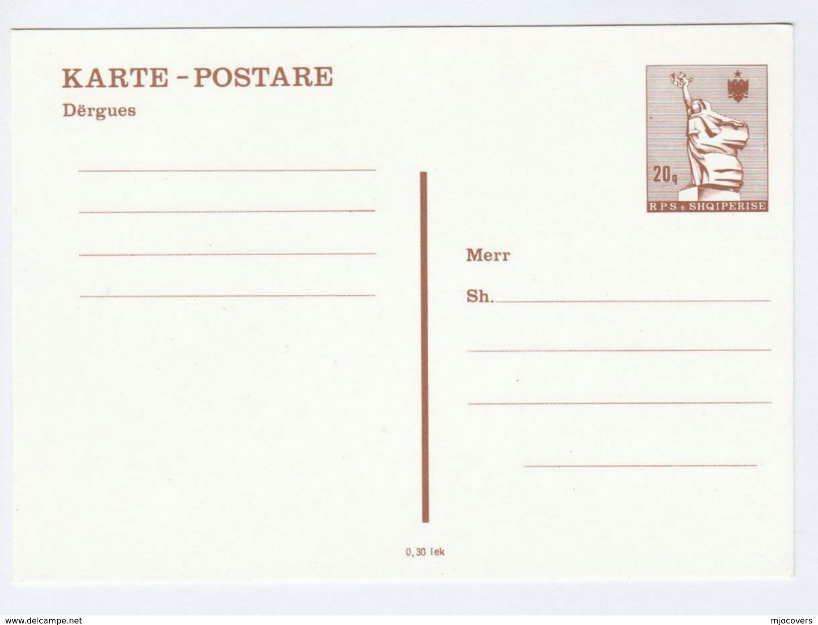 ALBANIA Postal STATIONERY CARD Cover Stamps - Albanië