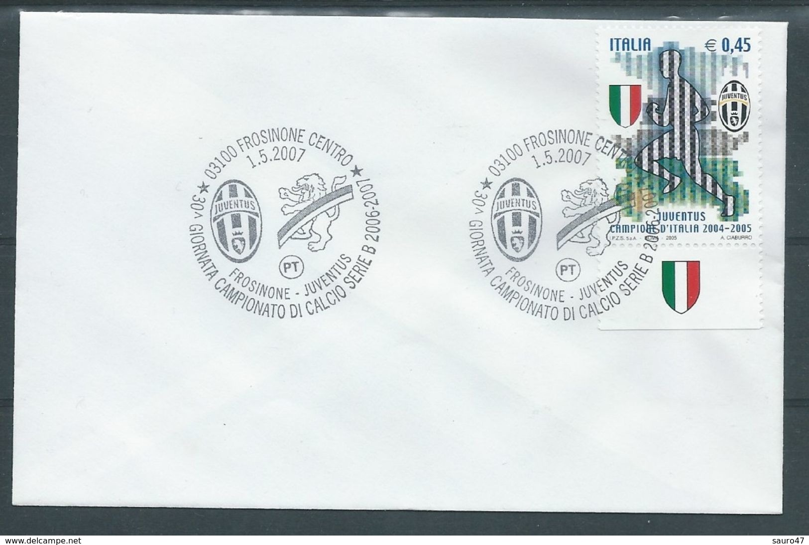 JU044 - Serie B,  Frosinone - Juventus - Annullo Spec. - Club Mitici