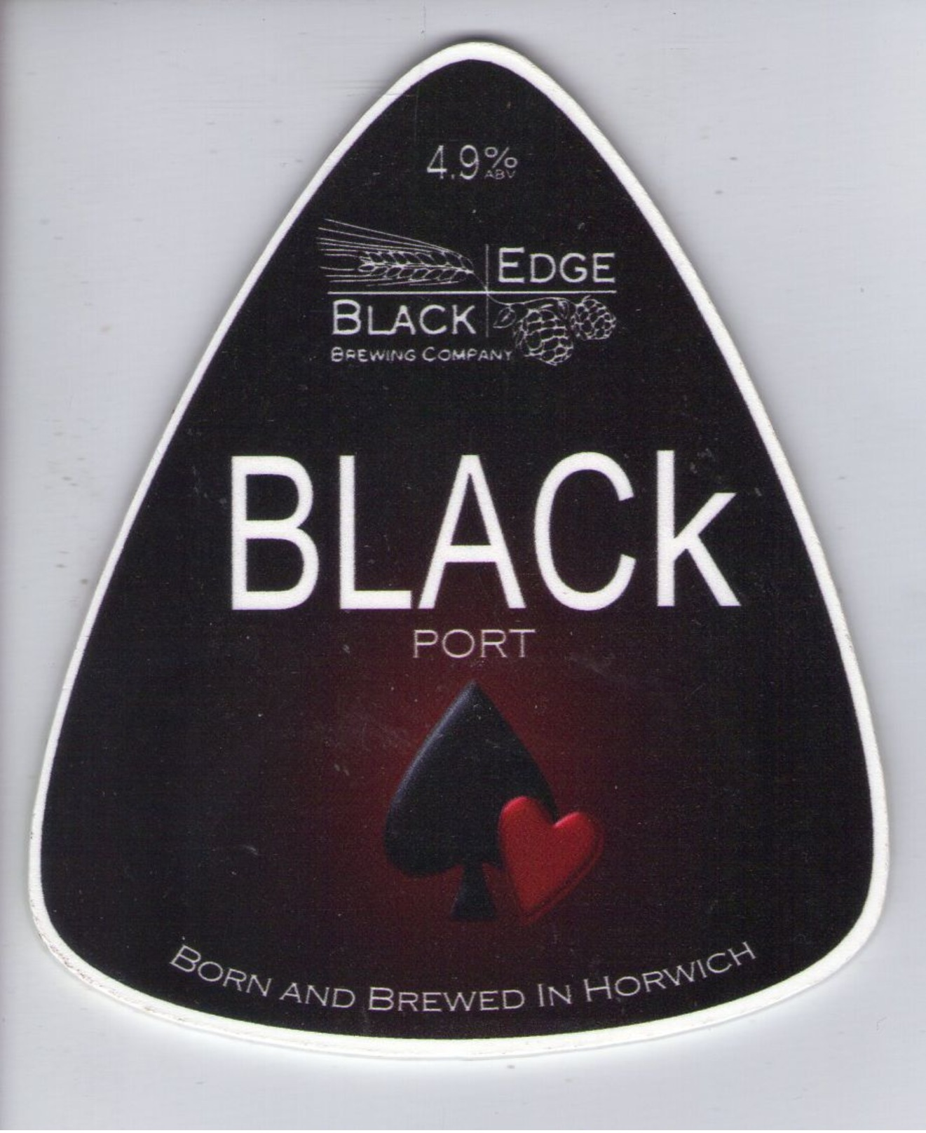 BLACK EDGE BREWERY (HORWICH, ENGLAND) - BLACK PORT - PUMP CLIP FRONT - Signs