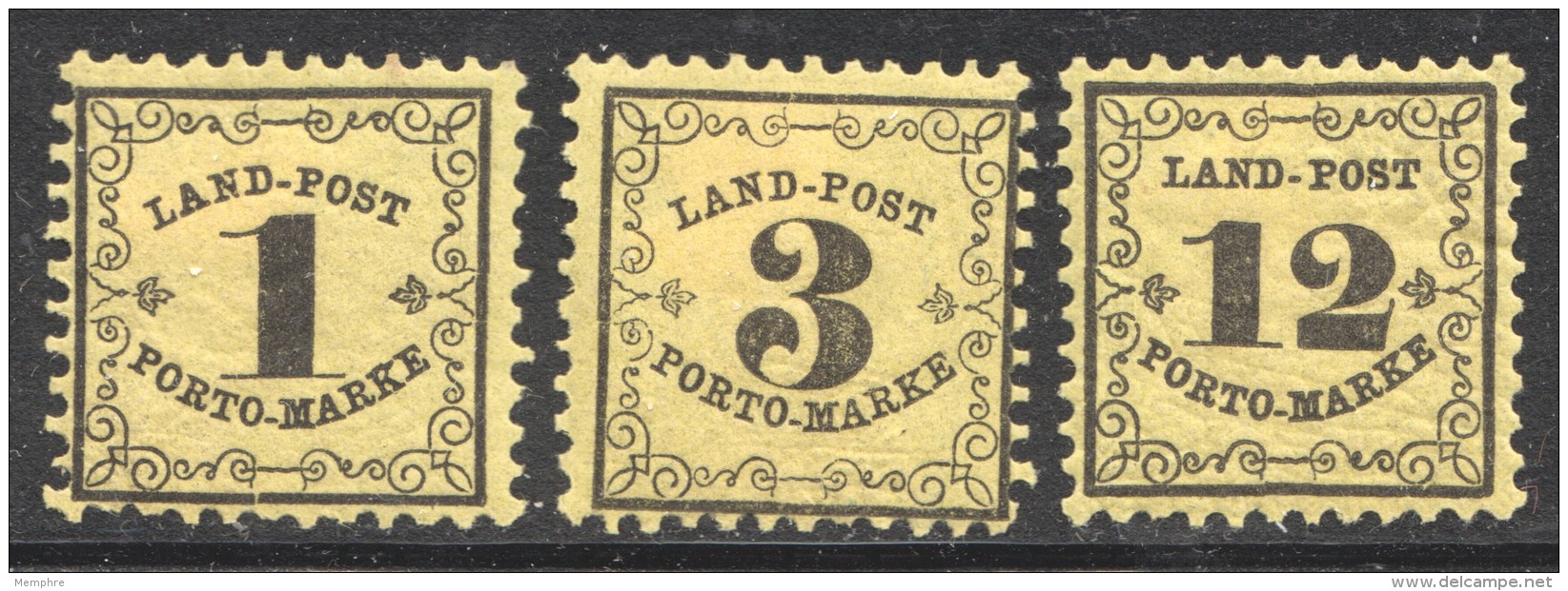 Baden Landpost Portomarken 1-3 * - Mint