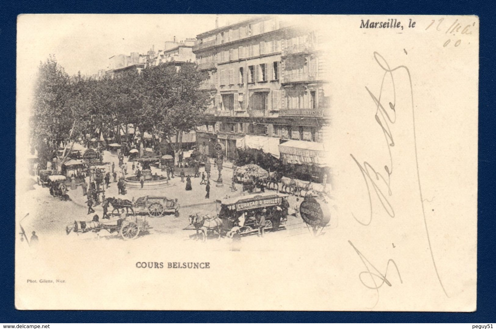 13. Marseille. Cours Belsunce. Jour De Marché. Tram Hippomobile, Chariots. 1900 - Canebière, Centre Ville