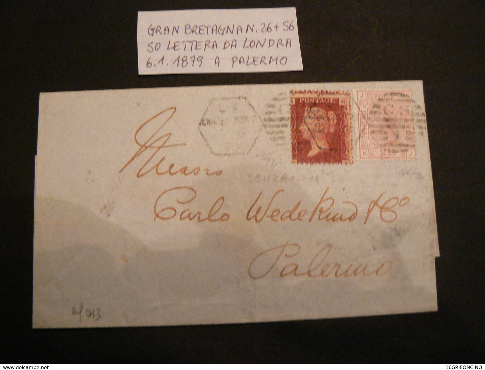 6 - 1 - 1870 SMALL LETTER WITH POSTAGESTAMPS OF1858 OF 1P. + 2 +1/2 P. ROSE...BELLA LETTERINA + 2 FRANCOBOLLI - Brieven En Documenten