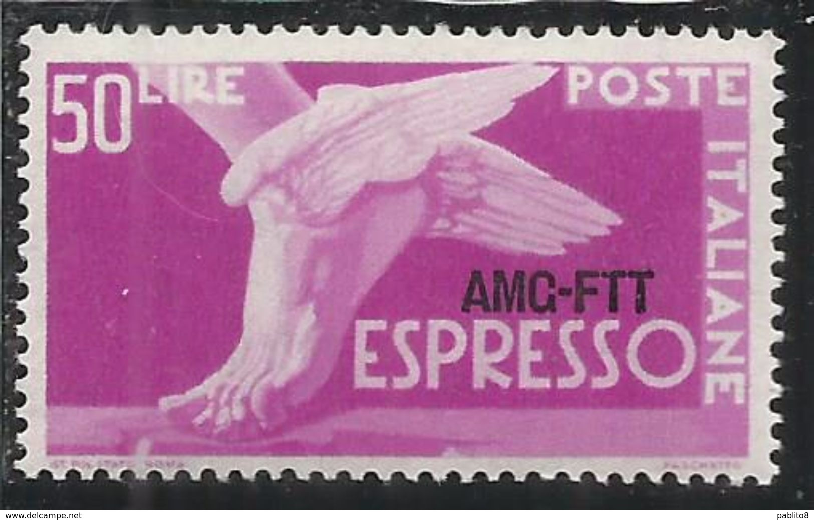 TRIESTE A 1953 AMG-FTT OVERPRINTED ESPRESSO SPECIAL DELIVERY LIRE 50 MNH BEN CENTRATO - Express Mail