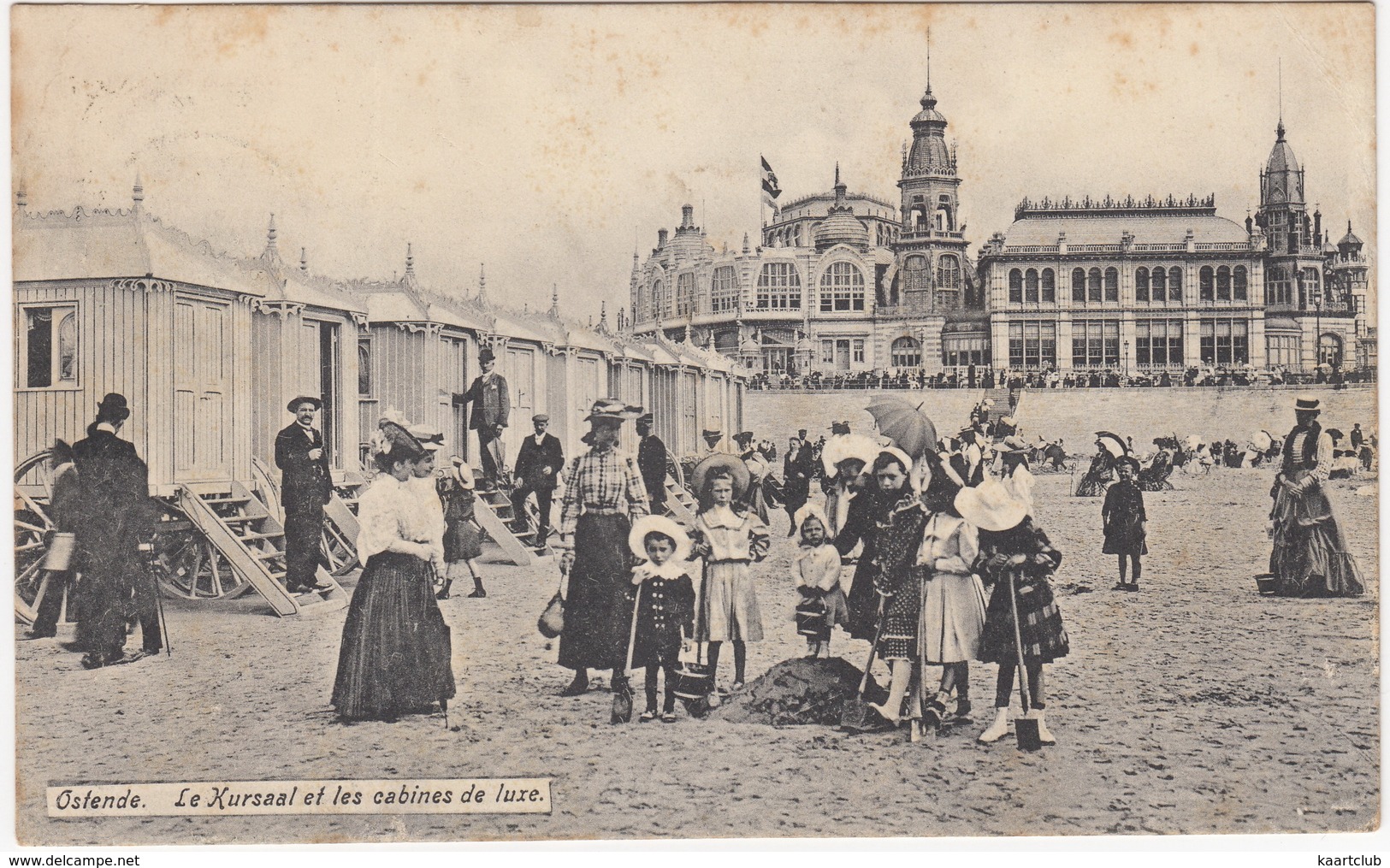 Ostende. Le Kursaal Et Les Cabines De Luxe. - (1906)  -  Belgique/Belgie - (Send: Ostende To London) - Oostende