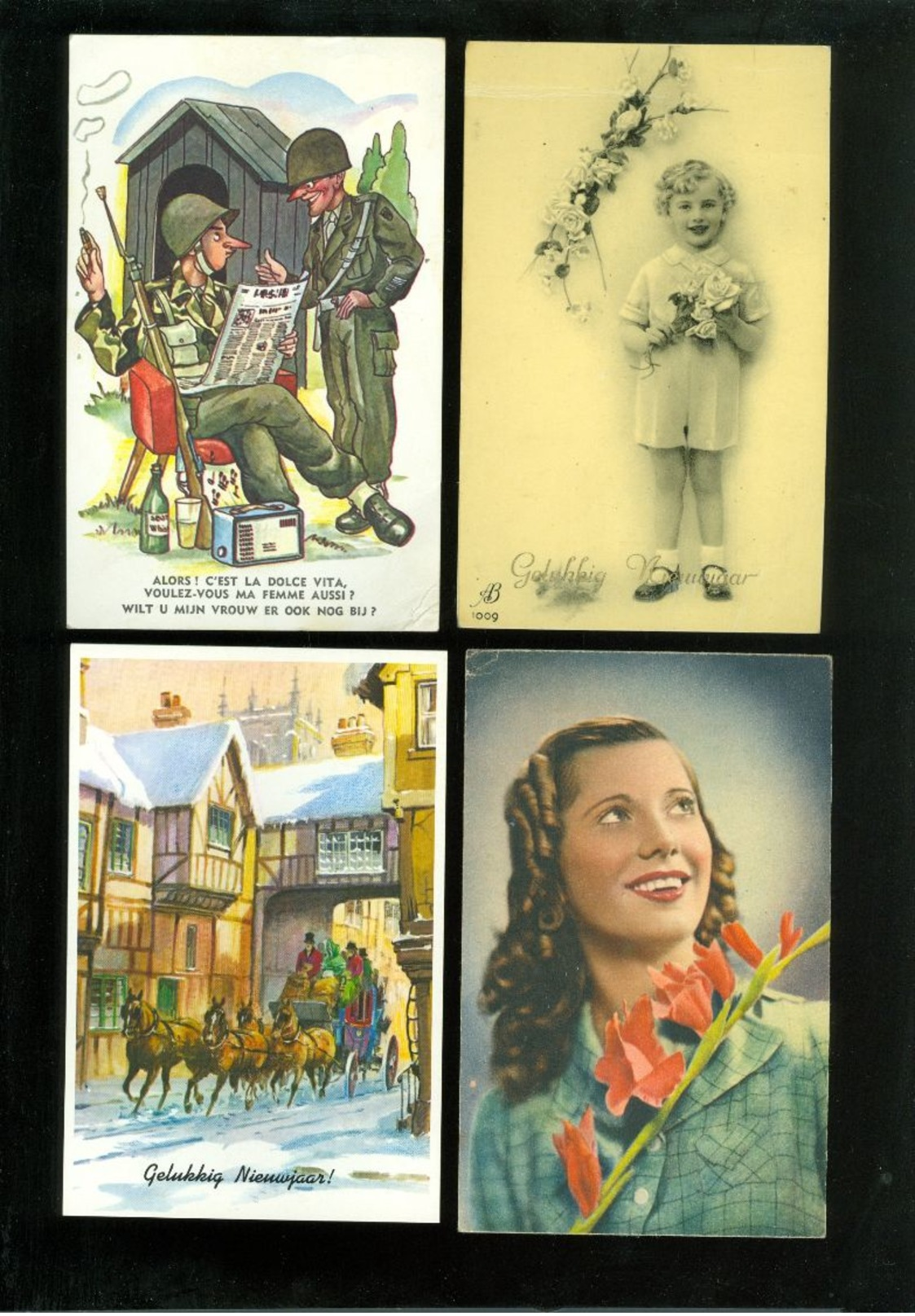 Beau lot de 60 cartes postales de fantaisie   Mooi lot 60 postkaarten van fantasie -  60 scans