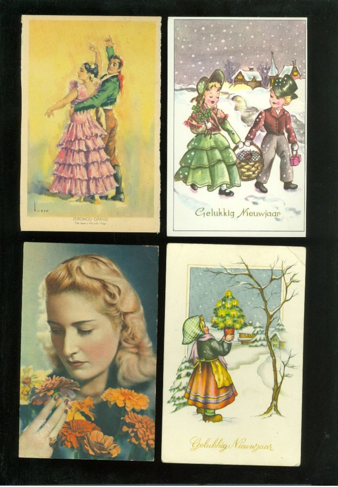 Beau lot de 60 cartes postales de fantaisie   Mooi lot 60 postkaarten van fantasie -  60 scans