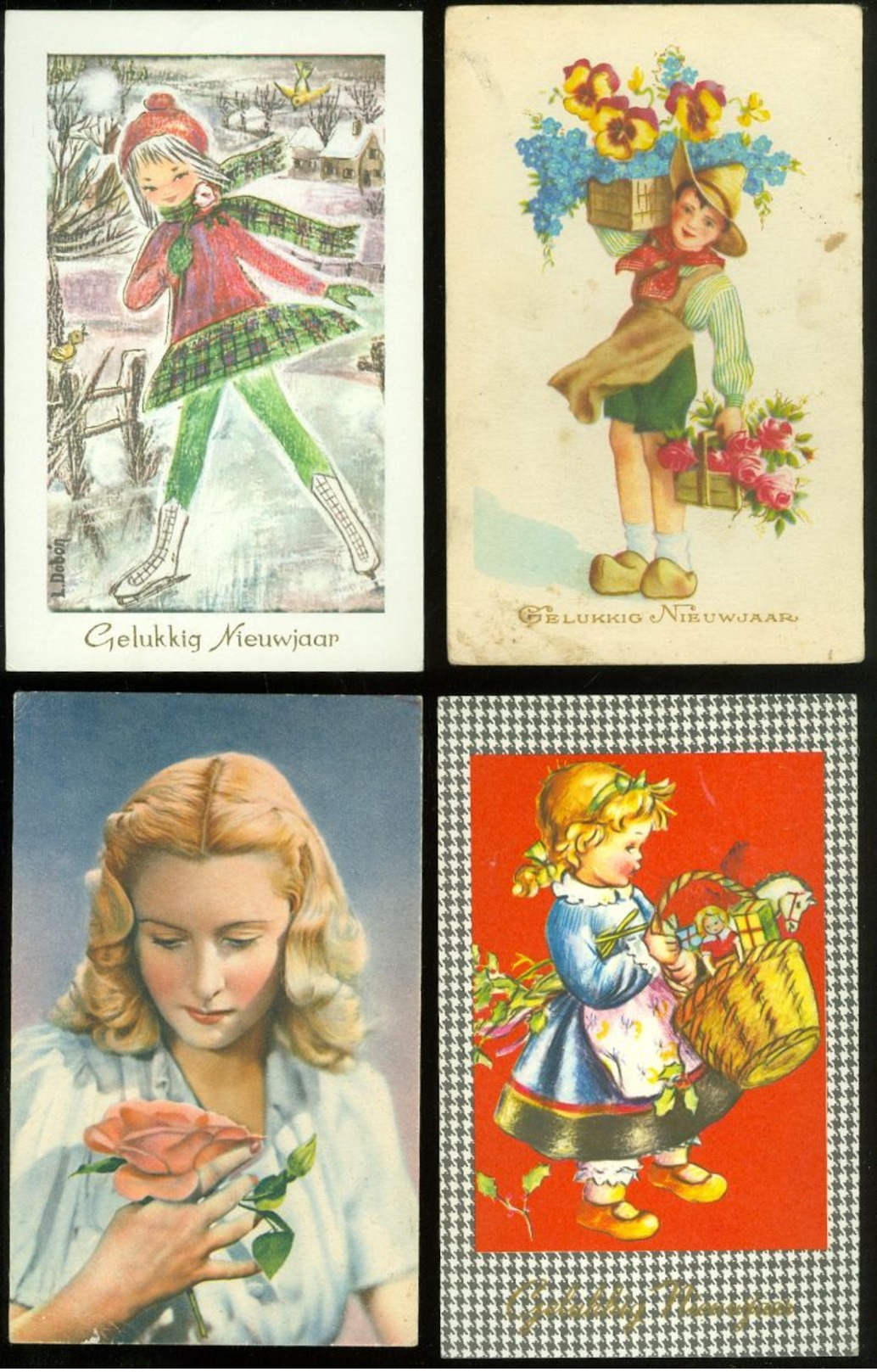 Beau lot de 60 cartes postales de fantaisie   Mooi lot 60 postkaarten van fantasie -  60 scans