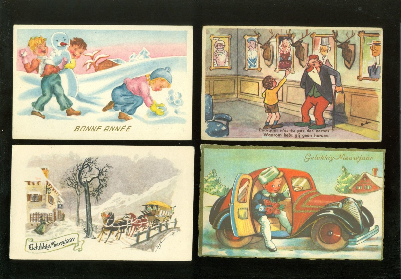 Beau lot de 60 cartes postales de fantaisie   Mooi lot 60 postkaarten van fantasie -  60 scans