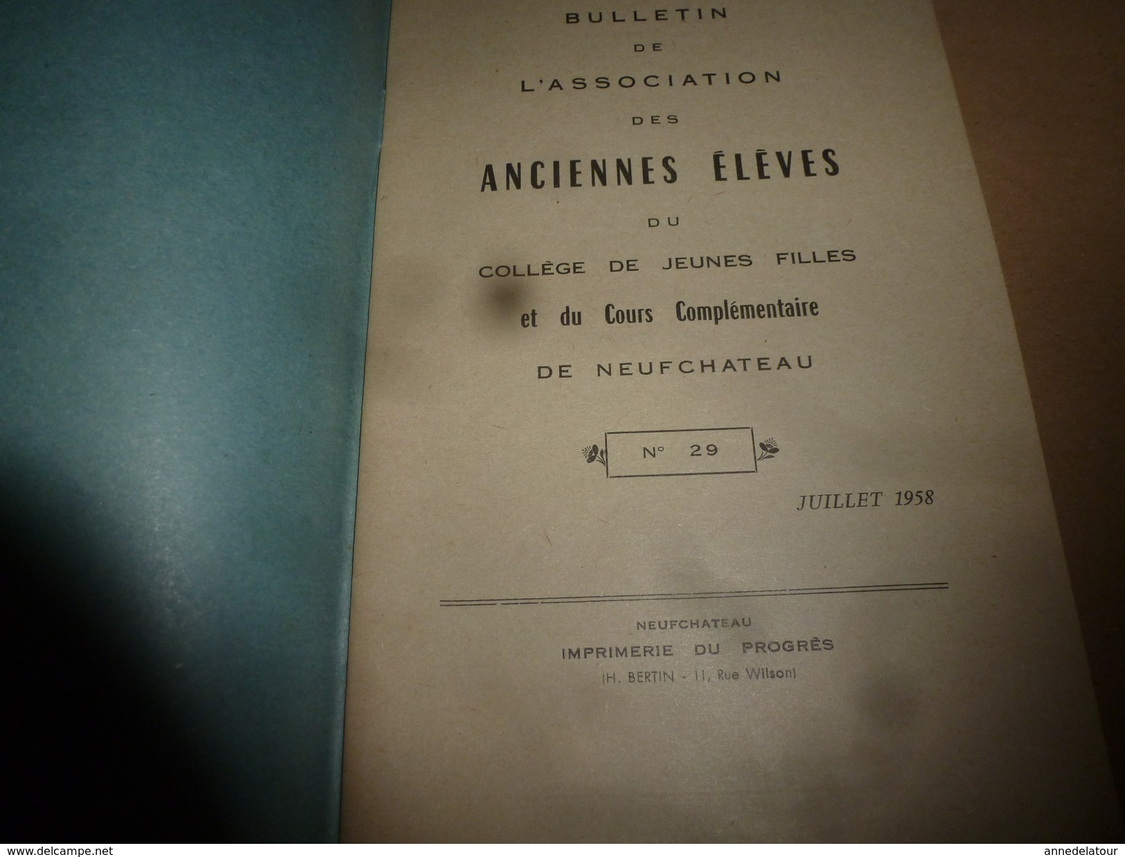 1958 Ass. ANCIENS ELEVES Collège JEUNES FILLES De NEUFCHATEAU (Monique Demangeon, Nicole Corroy, Annette Poinsot, Etc) - Non Classés