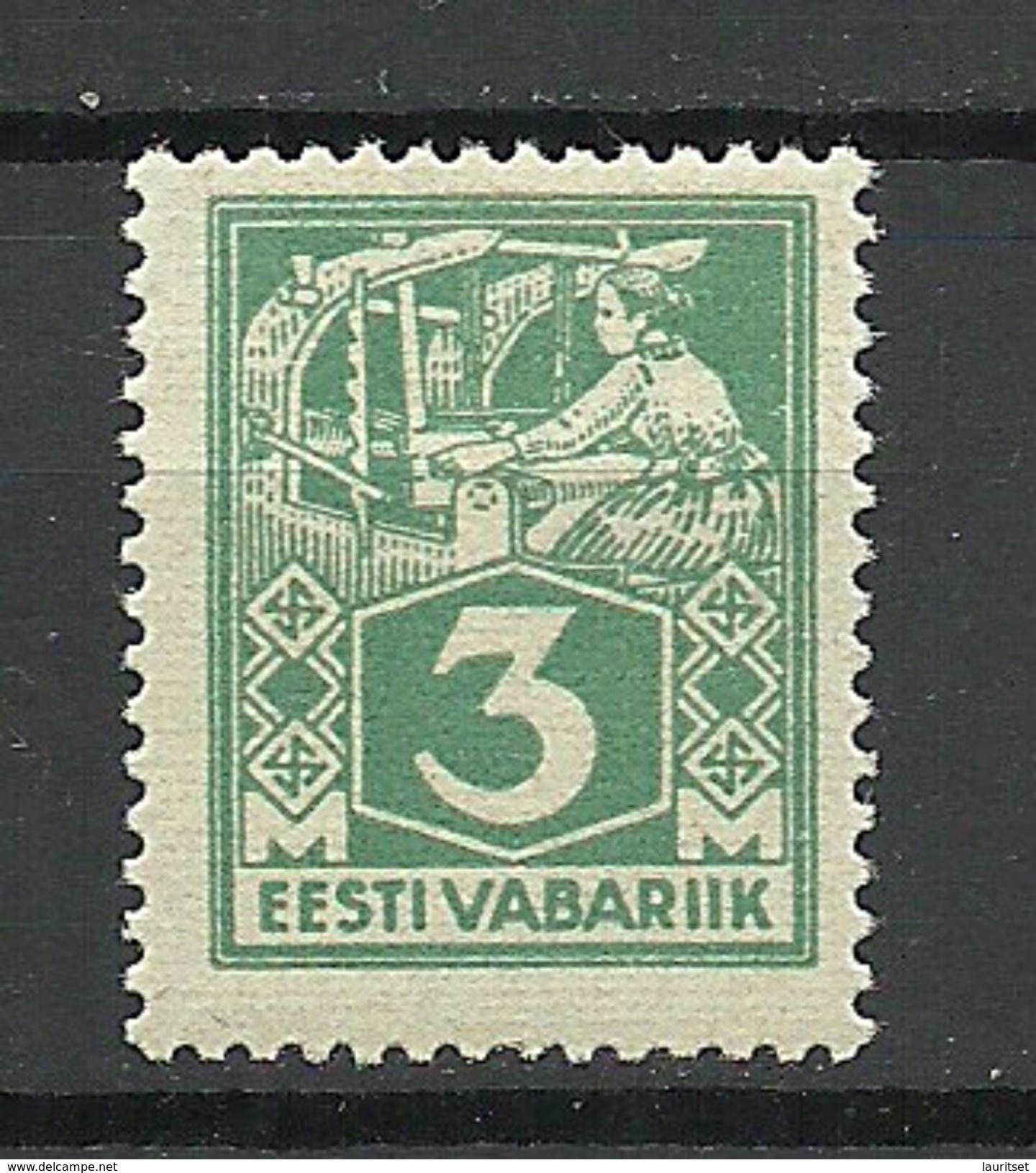 ESTLAND Estonia 1924 Michel 36 Type II (hor. Geriffeltes Papier) MNH - Estonia