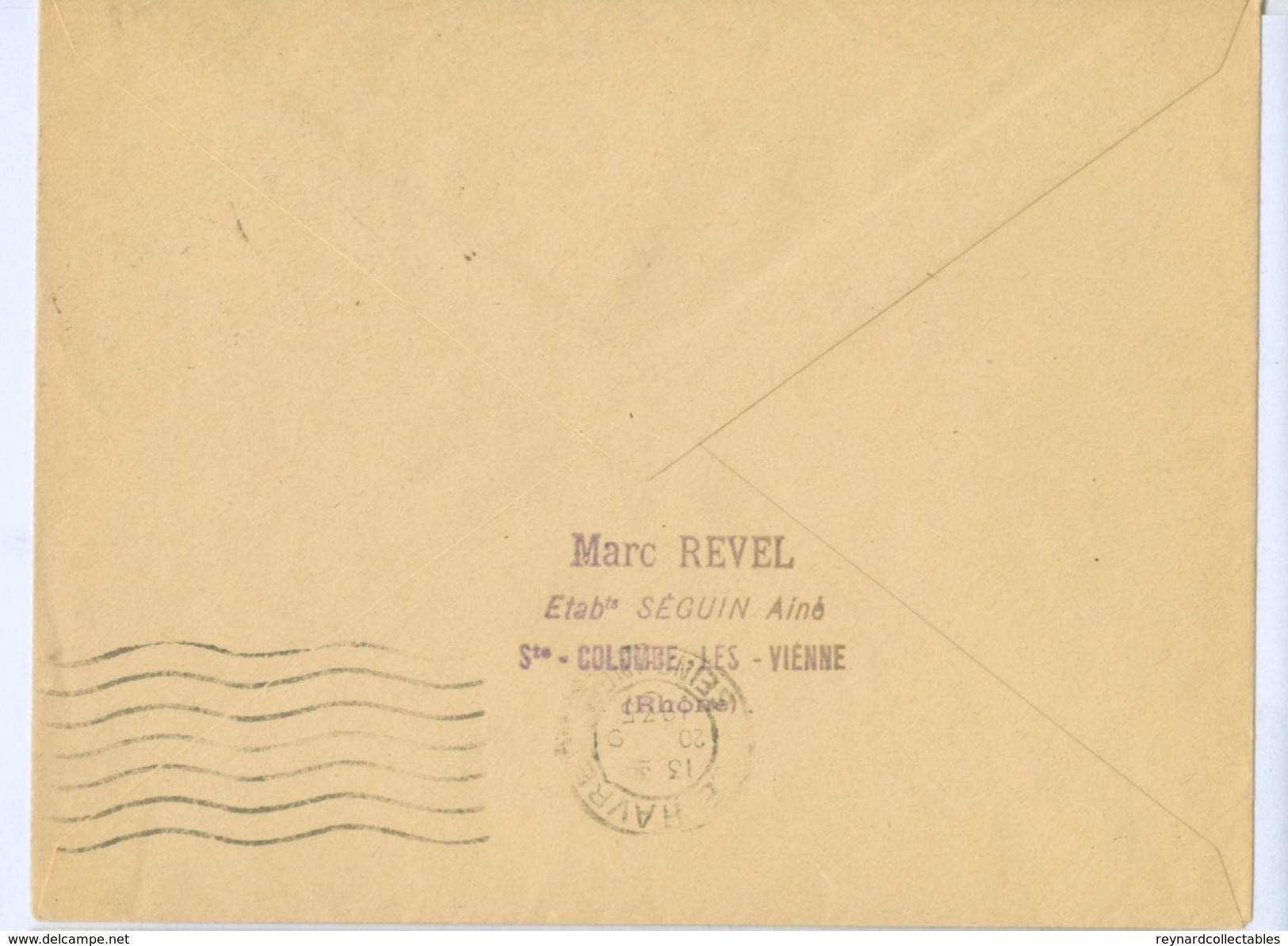 1935 France Chambery Foire Aviation Postmarked Cover To Le Havre, Moet & Chandon Advert Tab - 1927-1959 Covers & Documents