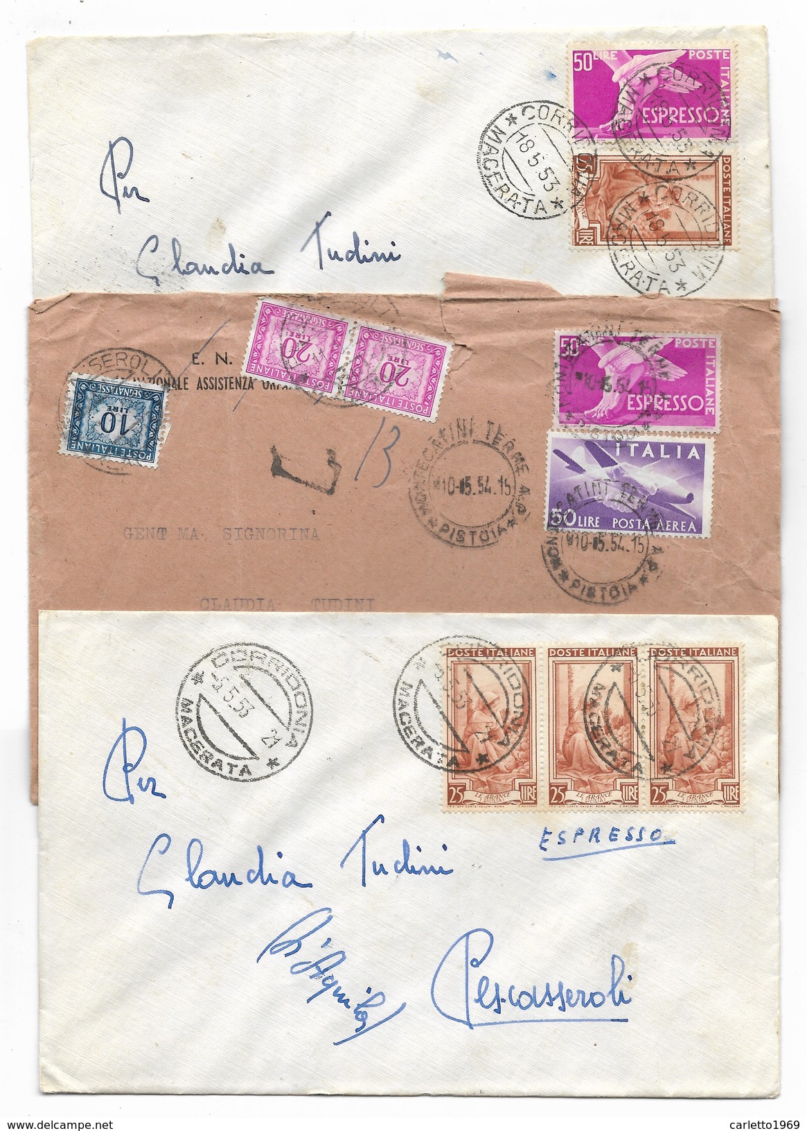 Varie Affrancature - Espressi Anni 50 Su Busta - 1946-60: Poststempel