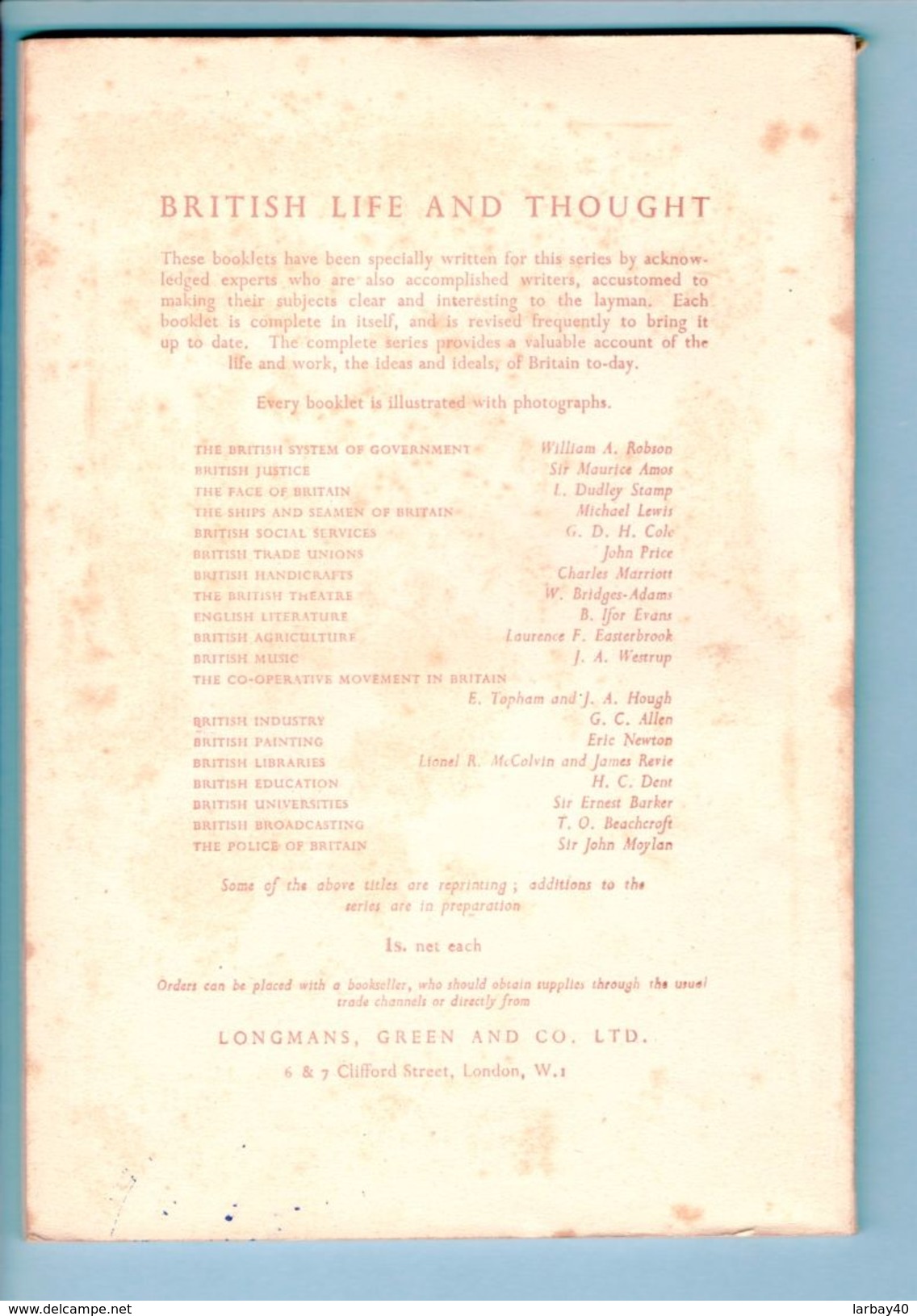 Architecture In England Since Wren John Summerson 1948 - Autres & Non Classés