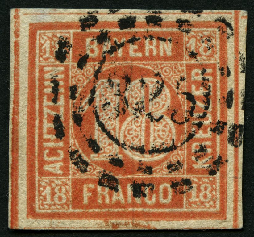 BAYERN 13b O, 1866, 18 Kr. Blassrot, Rückseitige Mängel, Bildseitig Breitrandig Kabinett, Mi. 600.- - Altri & Non Classificati