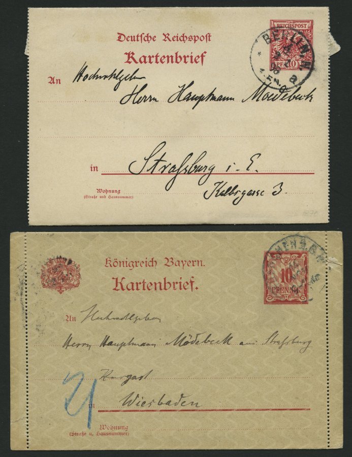 BAYERN 1890-1902, 4 Eigenhändig Geschriebene Karten Bzw. Kartenbriefe Der Bayerischen Luftfahrtpioniere: Carl Ritter Von - Sonstige & Ohne Zuordnung