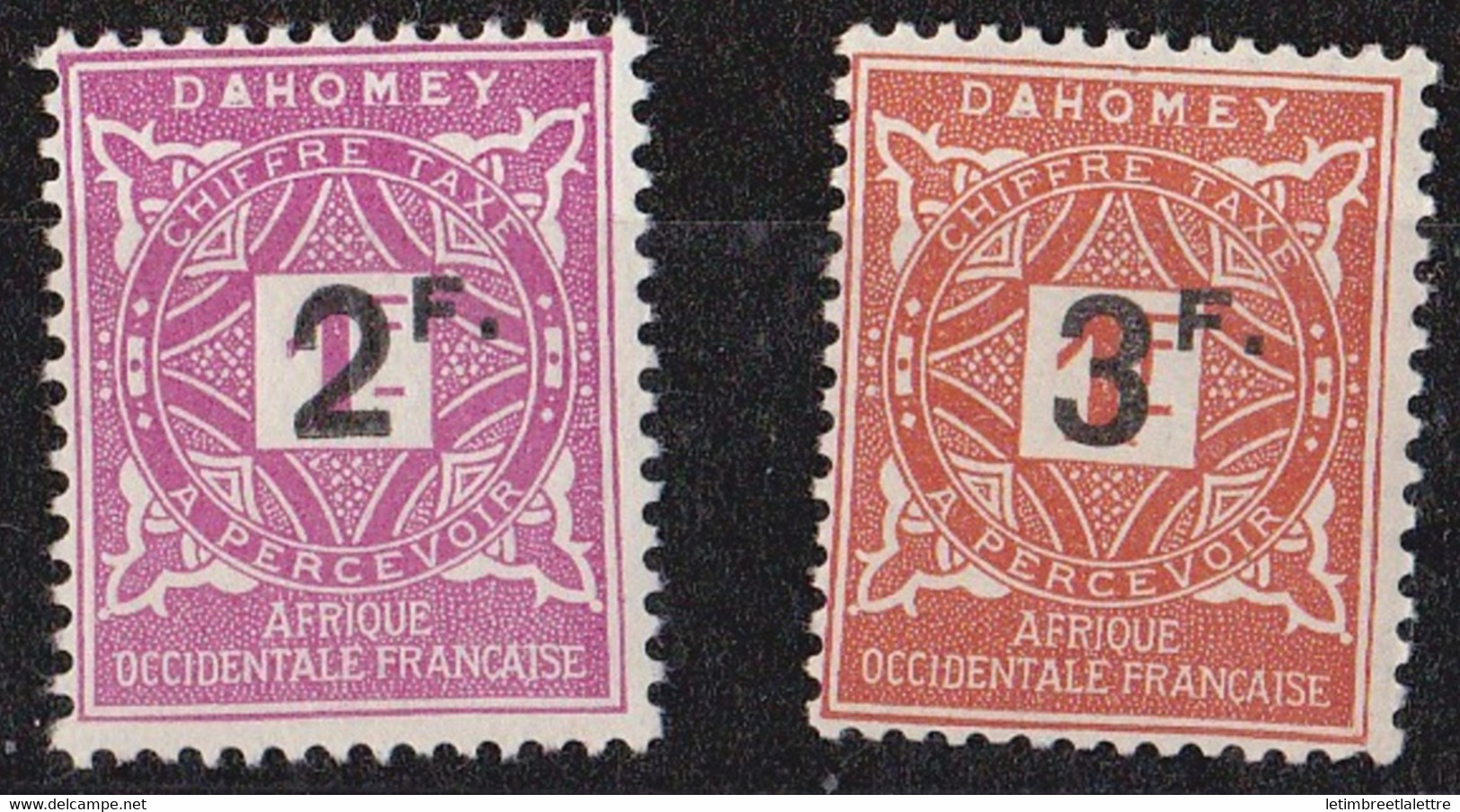 ⭐ Dahomey - Taxe - YT N° 17 Et 18 ** - Neuf Sans Charnière - 1927 ⭐ - Ongebruikt