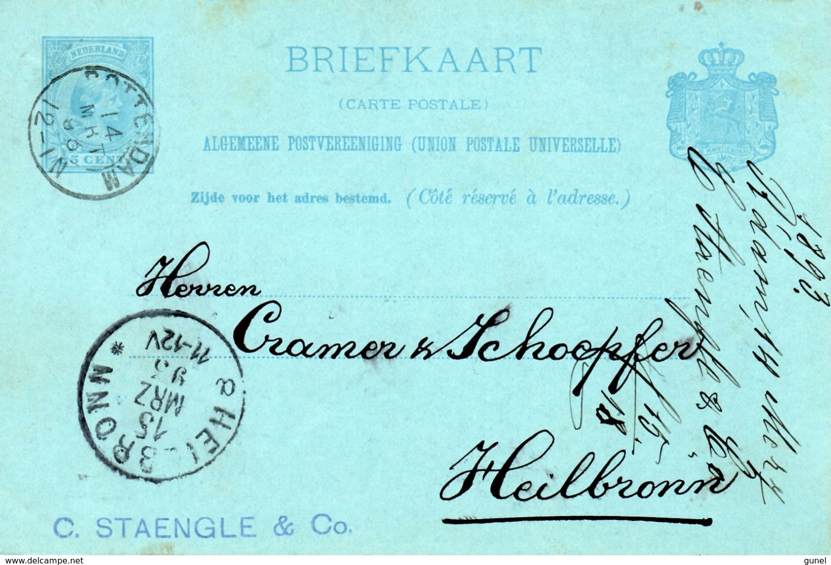 Bk G30  Rotterdam - Heilbronn Met Firmastempel - Postal Stationery