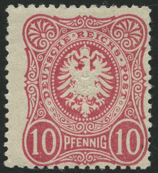 Dt. Reich 41a **, 1880, 10 Pf. Lebhaftkarmin, Postfrisch, üblich Gezähnt Pracht, Gepr. Jäschke-L., Mi. 120.- - Autres & Non Classés