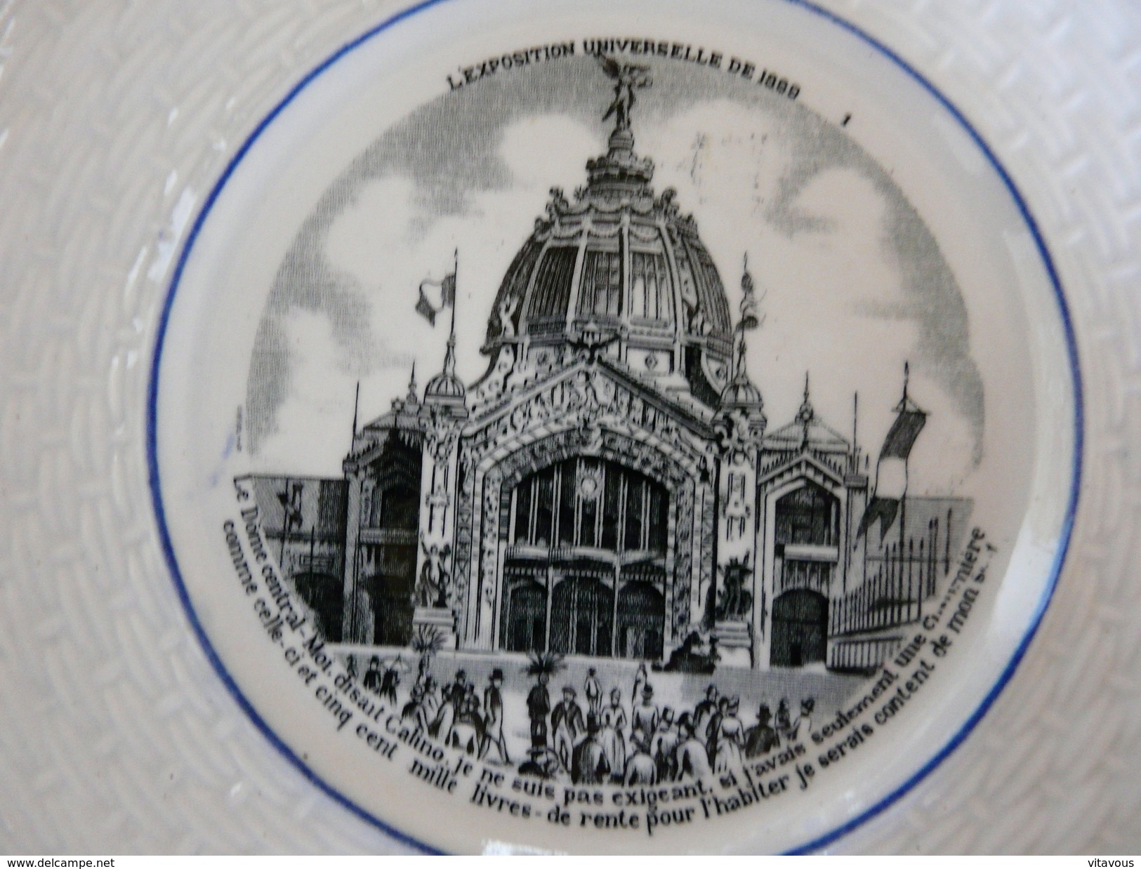 Assiette Porcelaine Gien XIX ème Siècles - Exposition Universelle De 1889 - Gien (FRA)