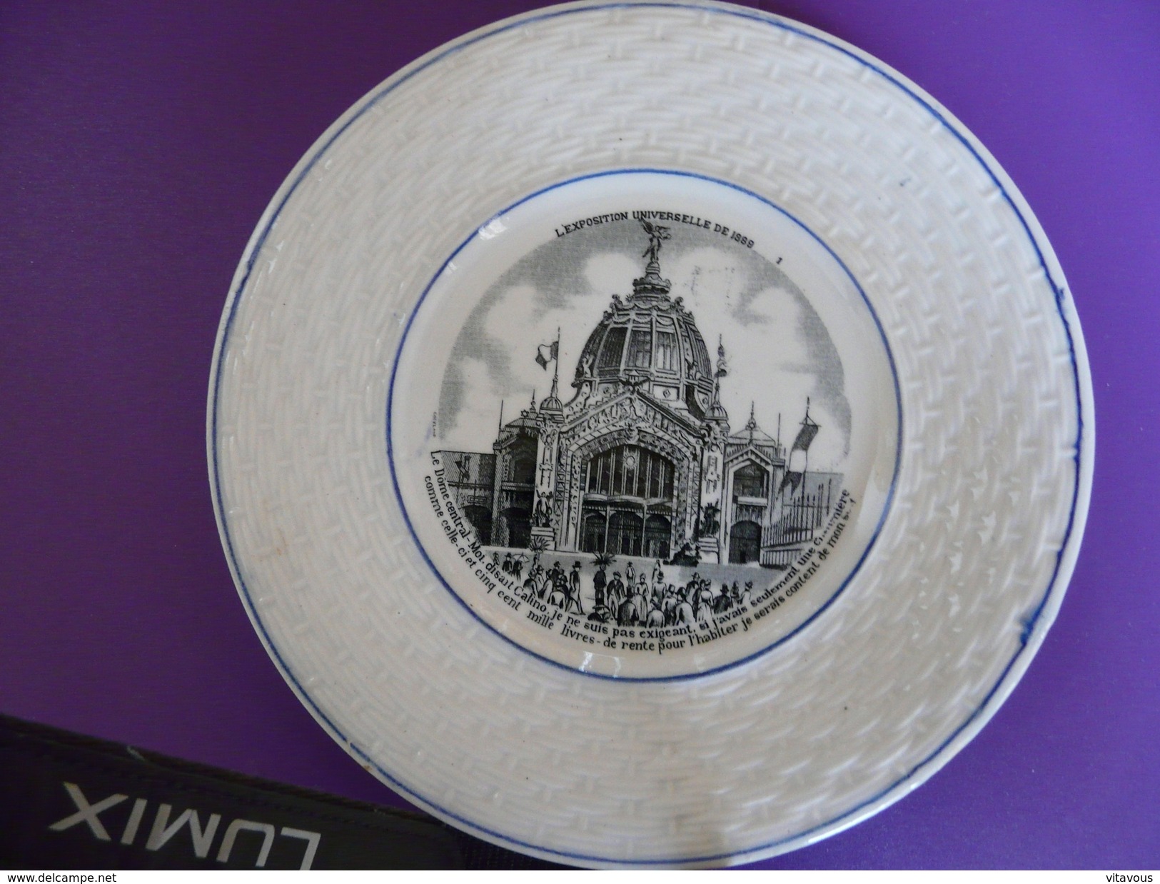 Assiette Porcelaine Gien XIX ème Siècles - Exposition Universelle De 1889 - Gien (FRA)