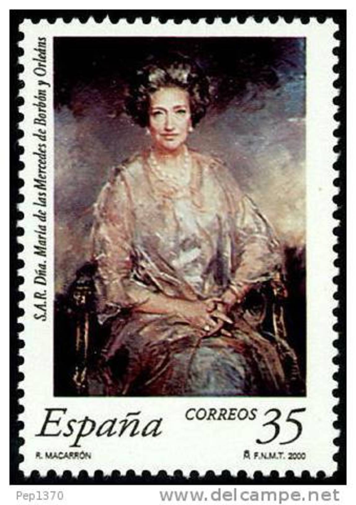 ESPAÑA 2000 - DOÑA MARIA DE LAS MERCEDES DE BORBON - Edifil Nº 3706 - Yvert 3273 - Nuevos