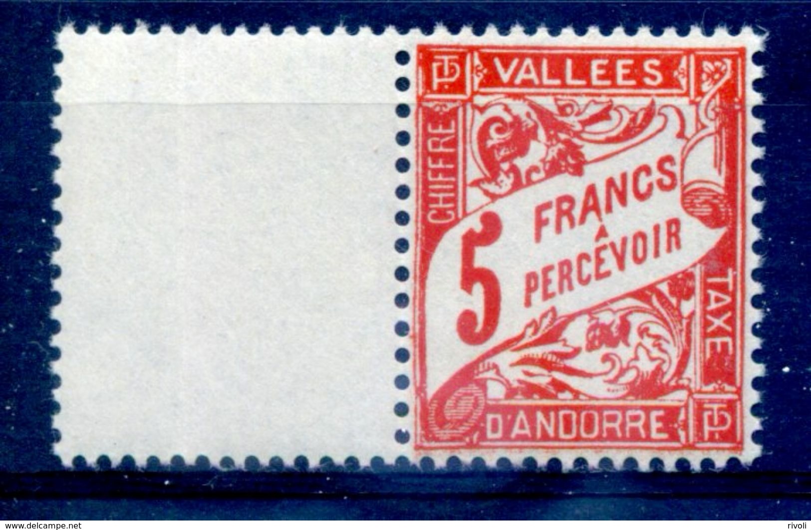 ANDORRE FRANCAIS TAXE Yvert & Tellier N° 20 ** Année 1938/41  LUXE  Neuf **  MNH - Nuovi