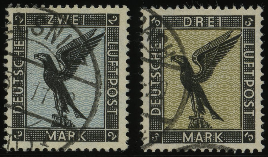 Dt. Reich 383/4 O, 1926, 2 Und 3 M. Adler, 2 Prachtwerte, Mi. 150.- - Usati