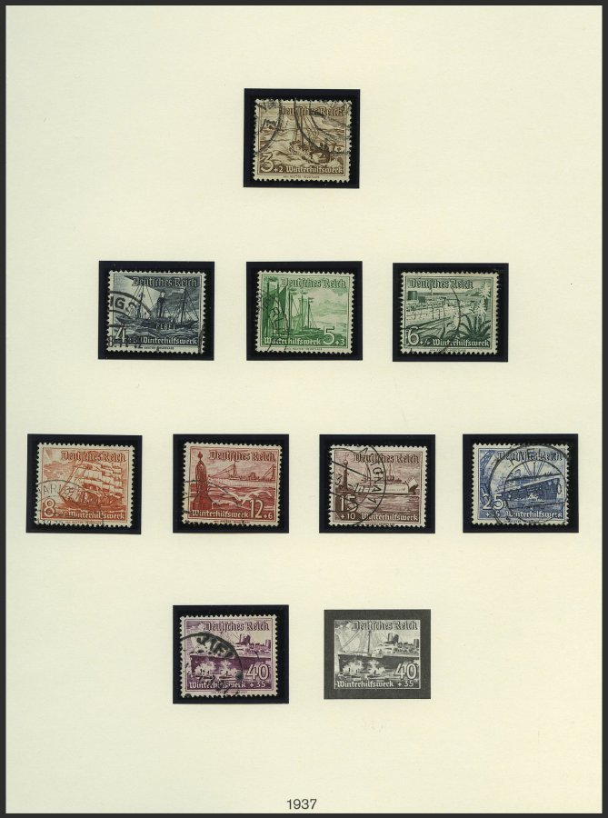 SAMMLUNGEN o, gestempelte Sammlung Dt. Reich von 1933-45 mit guten mittleren Ausgaben und Blocks im Lindner-Album, feins