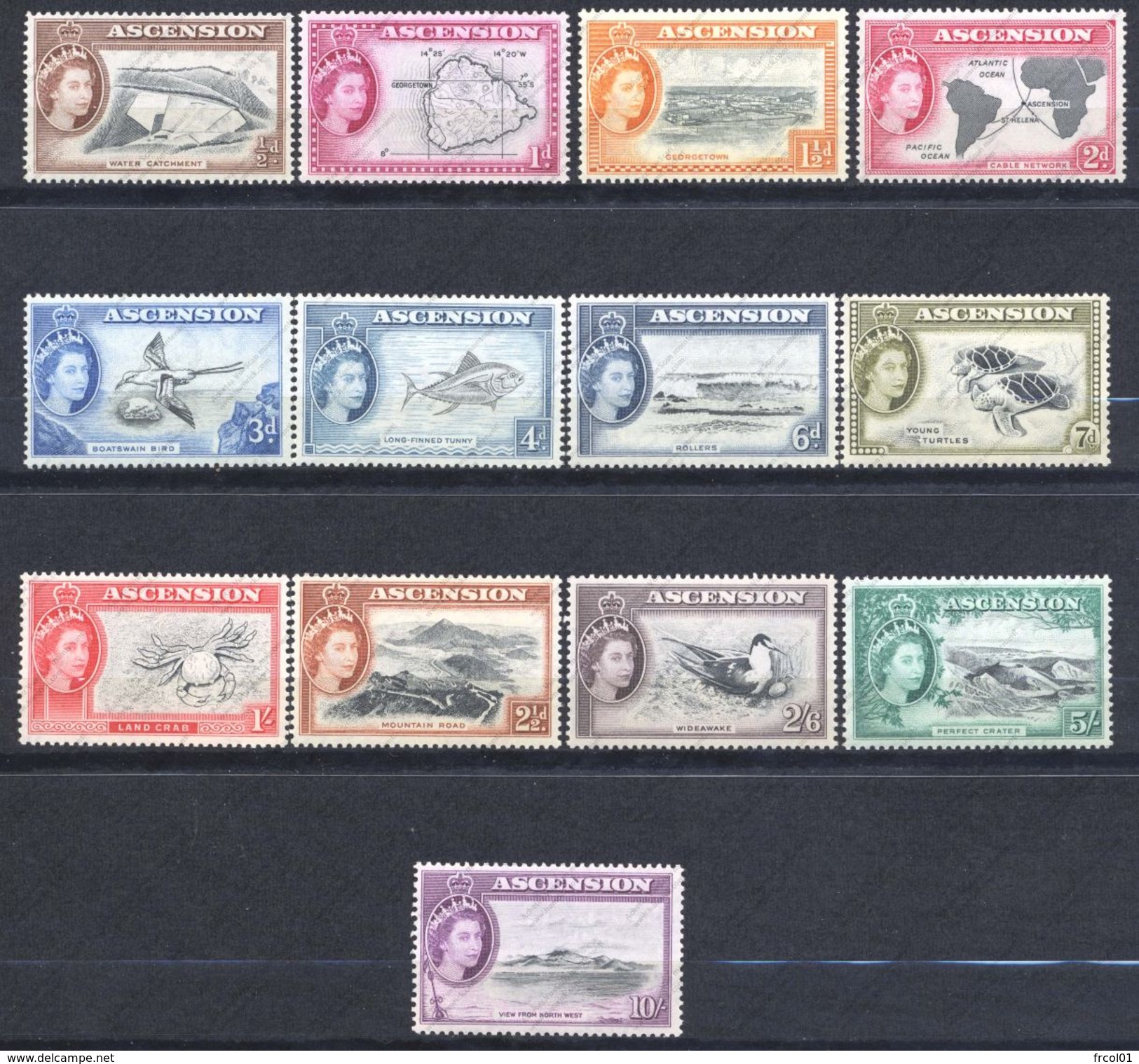 Ascension, Yvert 63/75**, Scott 62/74**, SG 57/69**, MNH - Ascension (Ile De L')