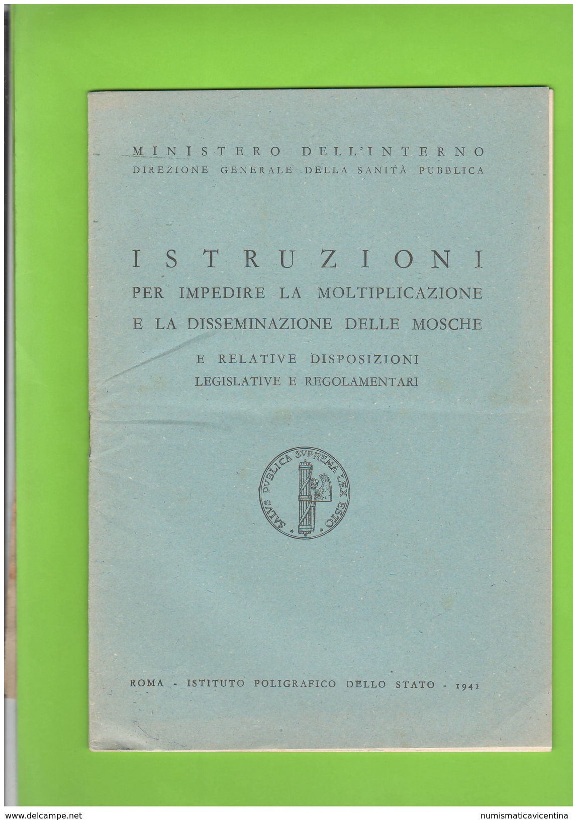 Guerra Alle Mosche 1941 Libretto Edito Poligrafico Roma War On The Flies - Oorlog 1939-45