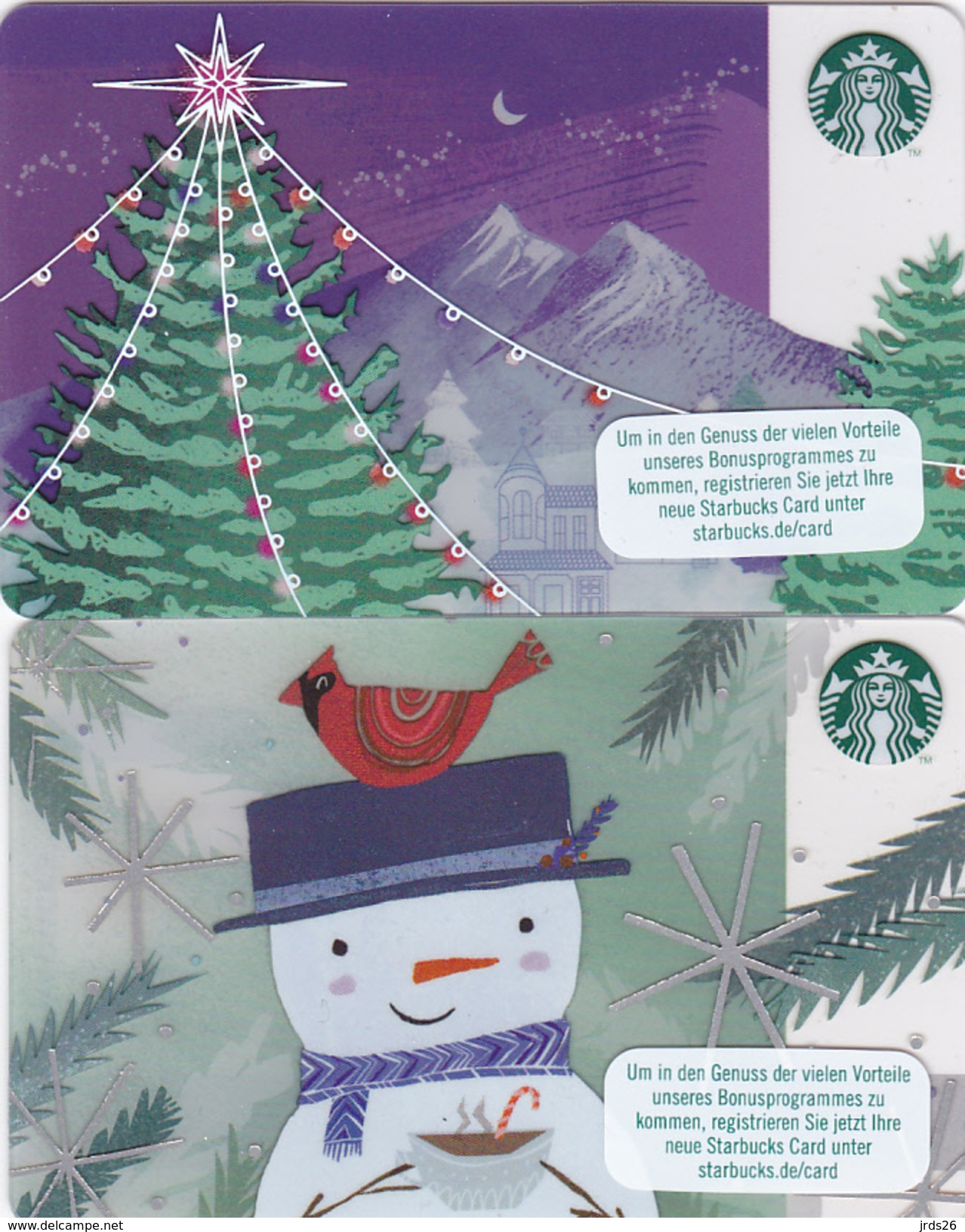 2 Gift Cards Starbucks 6141 - - -  Germany / Allemagne - - - Christmas - Gift Cards