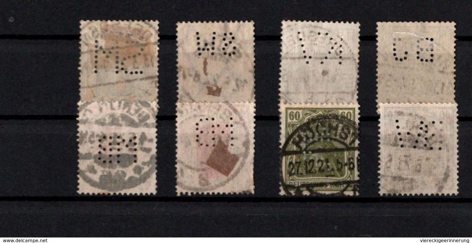 ! Lot Von 121 Briefmarken Deutsches Reich Mit Lochungen, Germania, Inflation 1920-1932, Perfins - Gebraucht