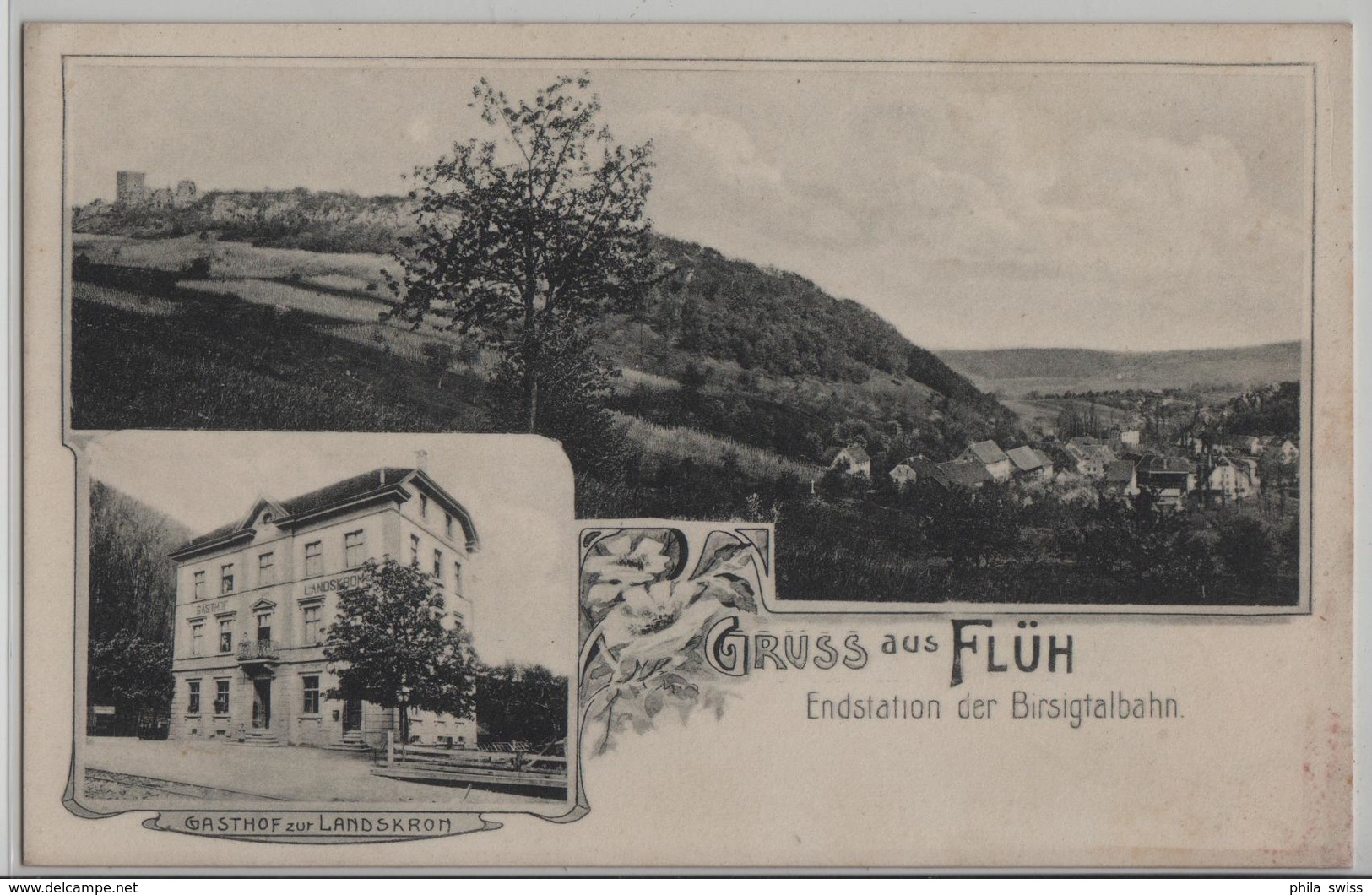 Gruss Aus Flüh - Endstation Der Birsigtalbahn - Gasthof Zur Landskron - Photo: Metz - Altri & Non Classificati