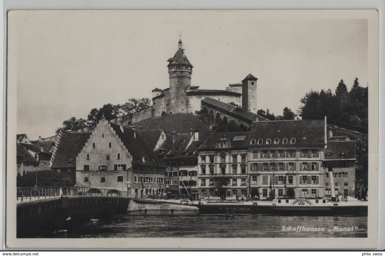 Schaffhausen - Munot - Dampfschiff Hohenklingen, Restaurant Schweizerhalle, Animee - Photo: Romberg - Otros & Sin Clasificación