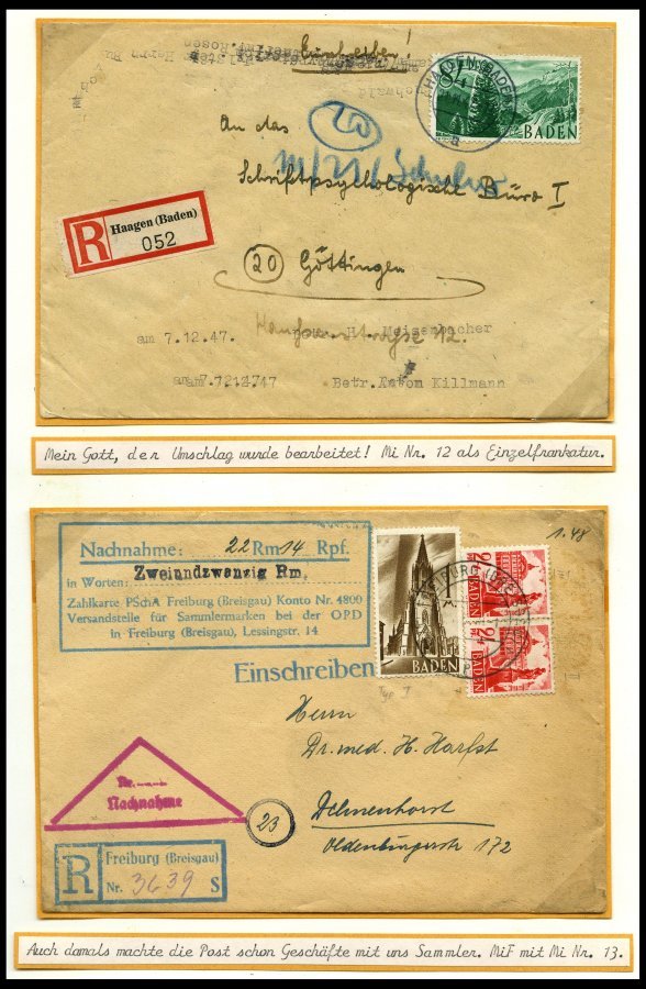 SAMMLUNGEN, LOTS *,**,o,Brief , Umfangreiche Sammlung Französische Zone Von 1945-49 Im SAFE Album Mit Verschiedenen Papi - Otros & Sin Clasificación