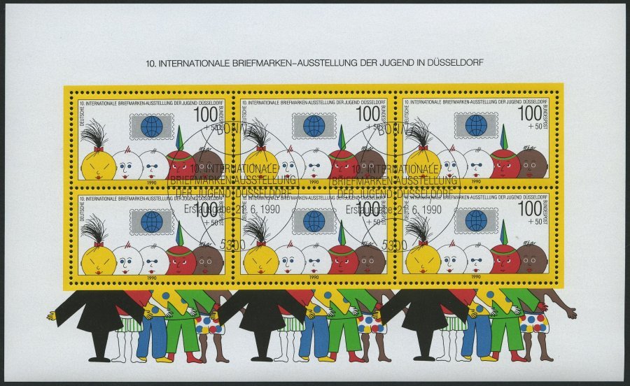 ENGROS Bl. 21 O, 1990, Block Briefmarkenausstellung, 8x Mit Ersttags-Sonderstempel, Pracht, Mi. (176.-) - Variétés Et Curiosités