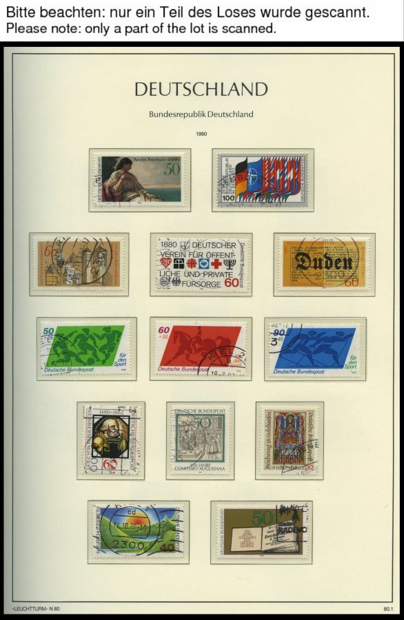 SAMMLUNGEN O, 1980-2010, Komplette Gestempelte Sammlung Bundesrepublik In 2 Leuchtturm Falzlosalben, Prachterhaltung - Altri & Non Classificati