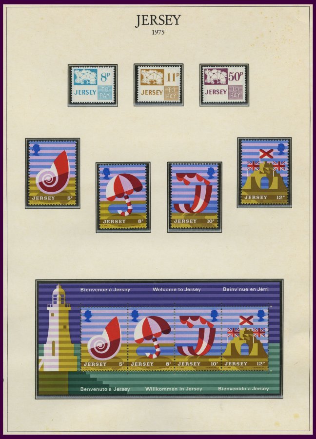 JERSEY **, postfrische Sammlung Jersey von 1969-94 auf Falzlosseiten, bis auf wenige Freimarken komplett, Prachterhaltun